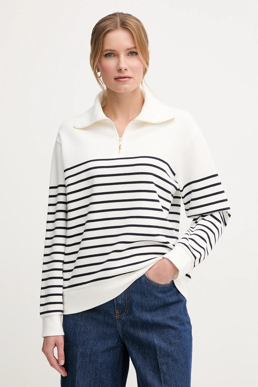 Gant pulover de bumbac femei, culoarea alb, 4200588
