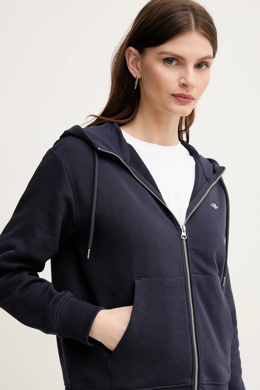 Μπλούζα Gant χρώμα: ναυτικό μπλε, με κουκούλα, 4201412 φωτογραφία