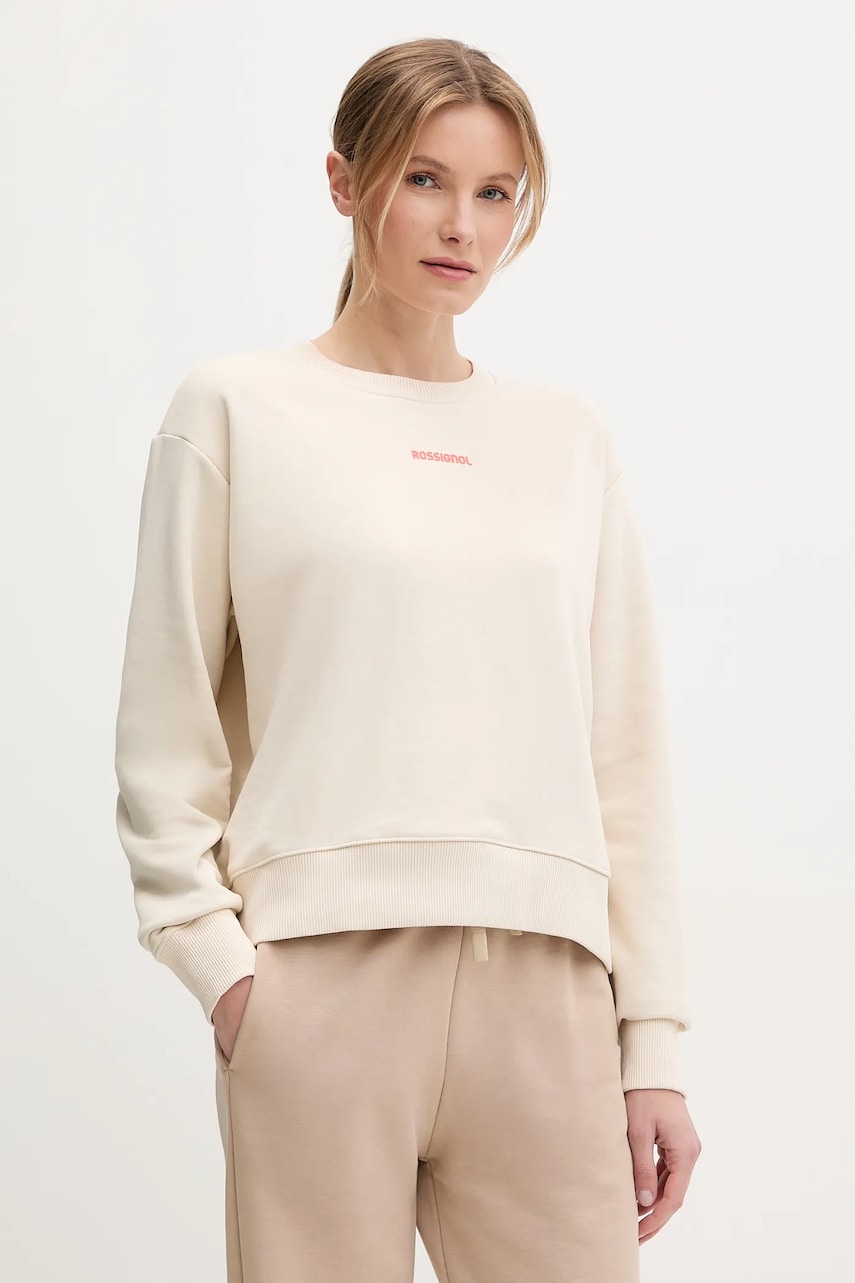 Rossignol bluza Presset femei, culoarea bej, neted, RLNWS03