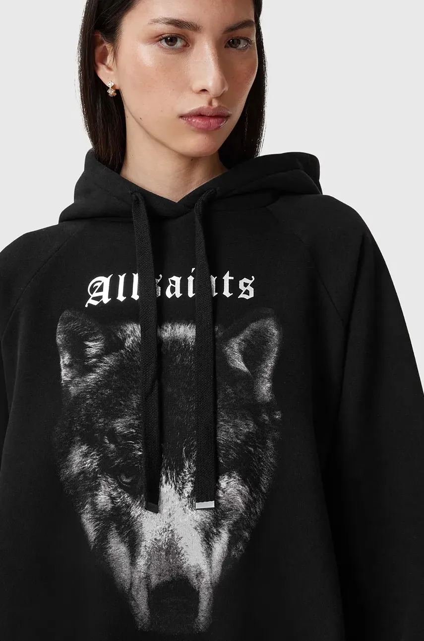 Кофта AllSaints DAWN TALON женская цвет чёрный с капюшоном с принтом W017JC Кофта AllSaints DAWN TALON женская цвет чёрный с капюшоном с принтом W017JC