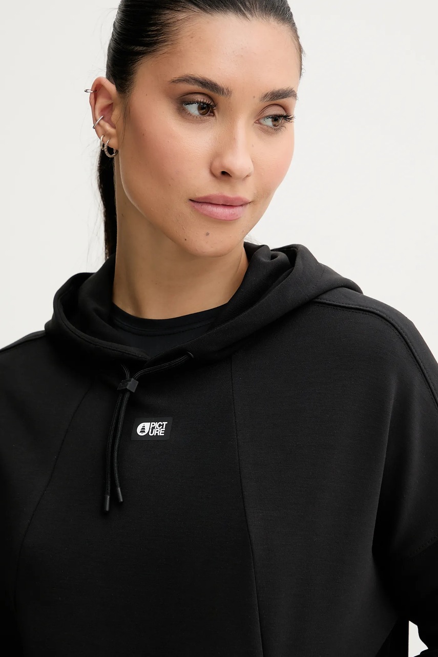 Φούτερ εξωτερικού χώρου Picture Pluris χρώμα: μαύρο, με κουκούλα, SWT0173 φωτογραφία