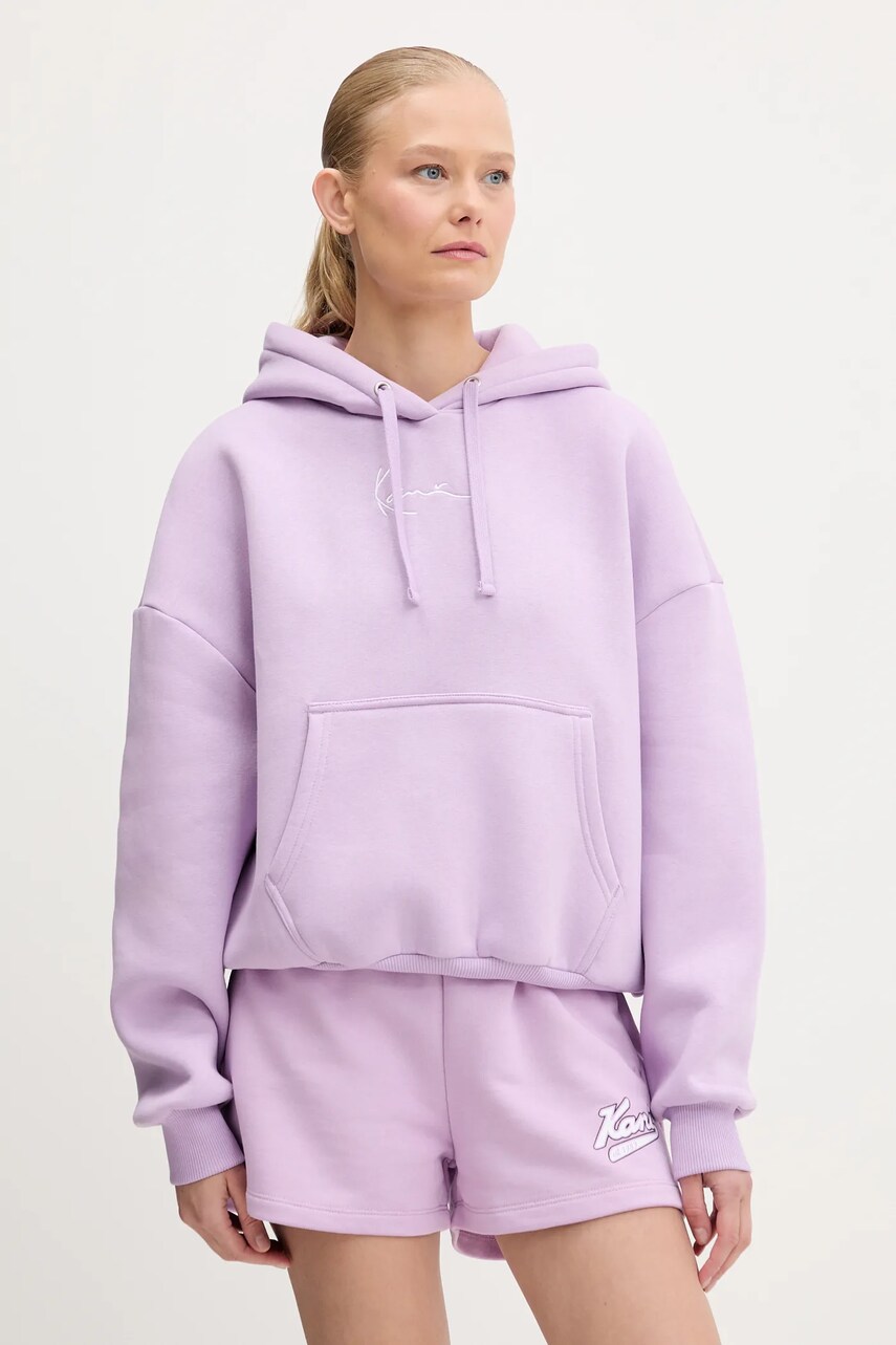 Karl Kani bluză culoarea violet, cu glugă, cu imprimeu, PD00005447