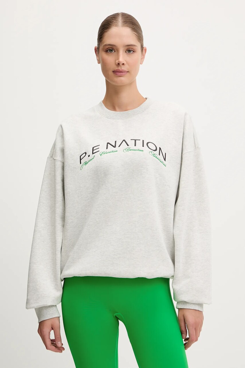 P.E Nation bluză Volume culoarea gri, cu imprimeu, 252F197
