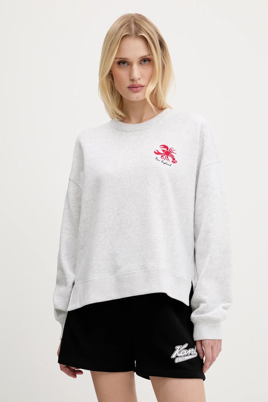 Hollister Co. bluză culoarea gri, melanj, KI352-5148
