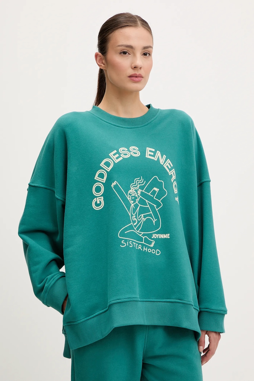 JOYINME bluza Kind Goddess Energy culoarea verde, cu imprimeu, Kind Goddess Energy