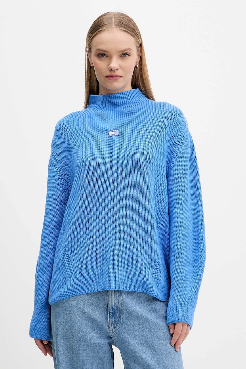Tommy Jeans pulover de bumbac cu turtleneck, DW0DW21676