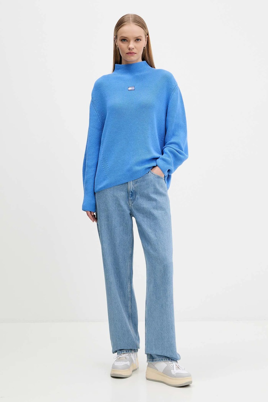 Хлопковый свитер Tommy Jeans с полугольфом DW0DW21676