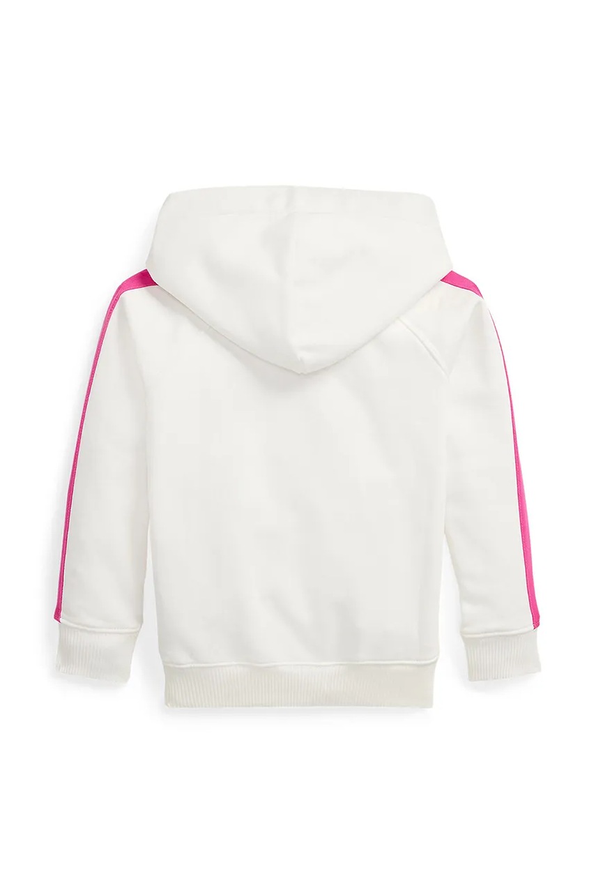 Детская кофта Polo Ralph Lauren цвет белый с капюшоном с аппликацией 312957348001 Детская кофта Polo Ralph Lauren цвет белый с капюшоном с аппликацией 312957348001