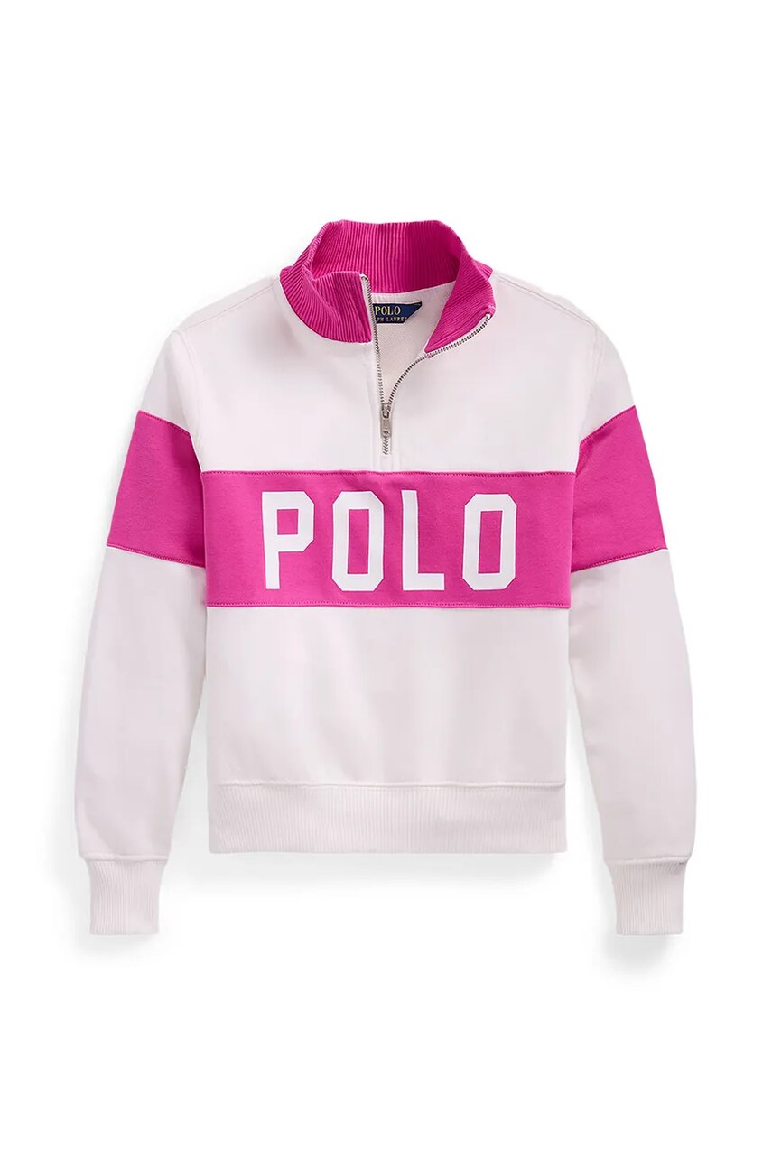 Levně Dětská mikina Polo Ralph Lauren růžová barva, s potiskem, 313957302001