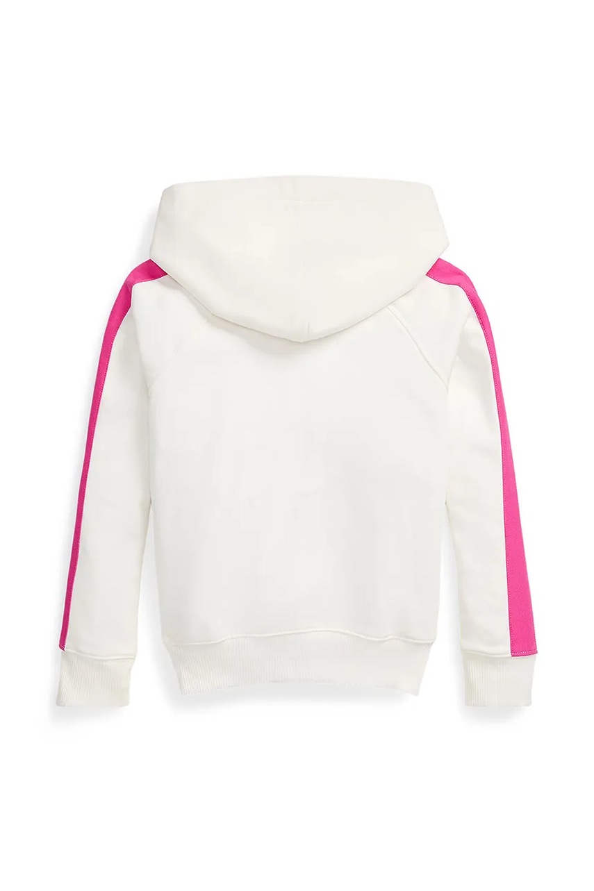 Детская кофта Polo Ralph Lauren цвет белый с капюшоном с аппликацией 313957348001 Детская кофта Polo Ralph Lauren цвет белый с капюшоном с аппликацией 313957348001