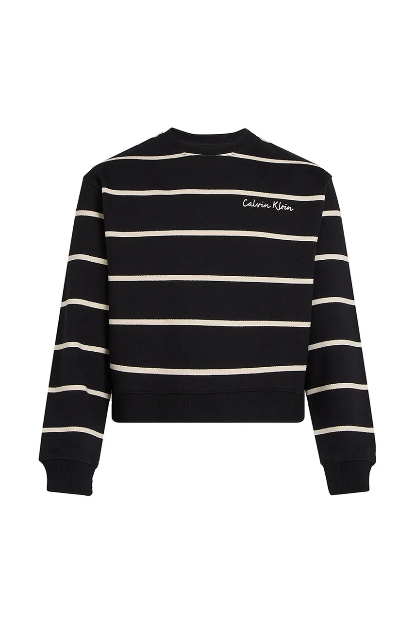 Дитяча бавовняна кофта Calvin Klein Jeans колір чорний візерунок IG0IG02751