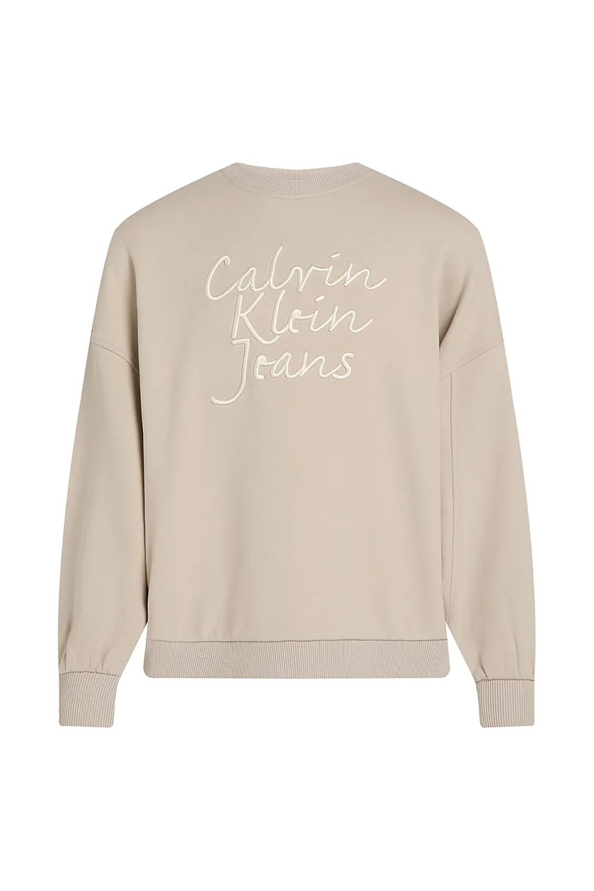 Дитяча кофта Calvin Klein Jeans колір бежевий з принтом IG0IG02760