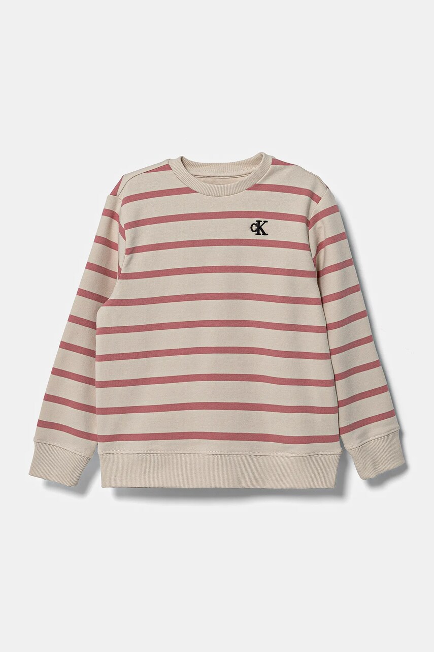 Levně Dětská mikina Calvin Klein Jeans růžová barva, vzorovaná, IN0IN00285