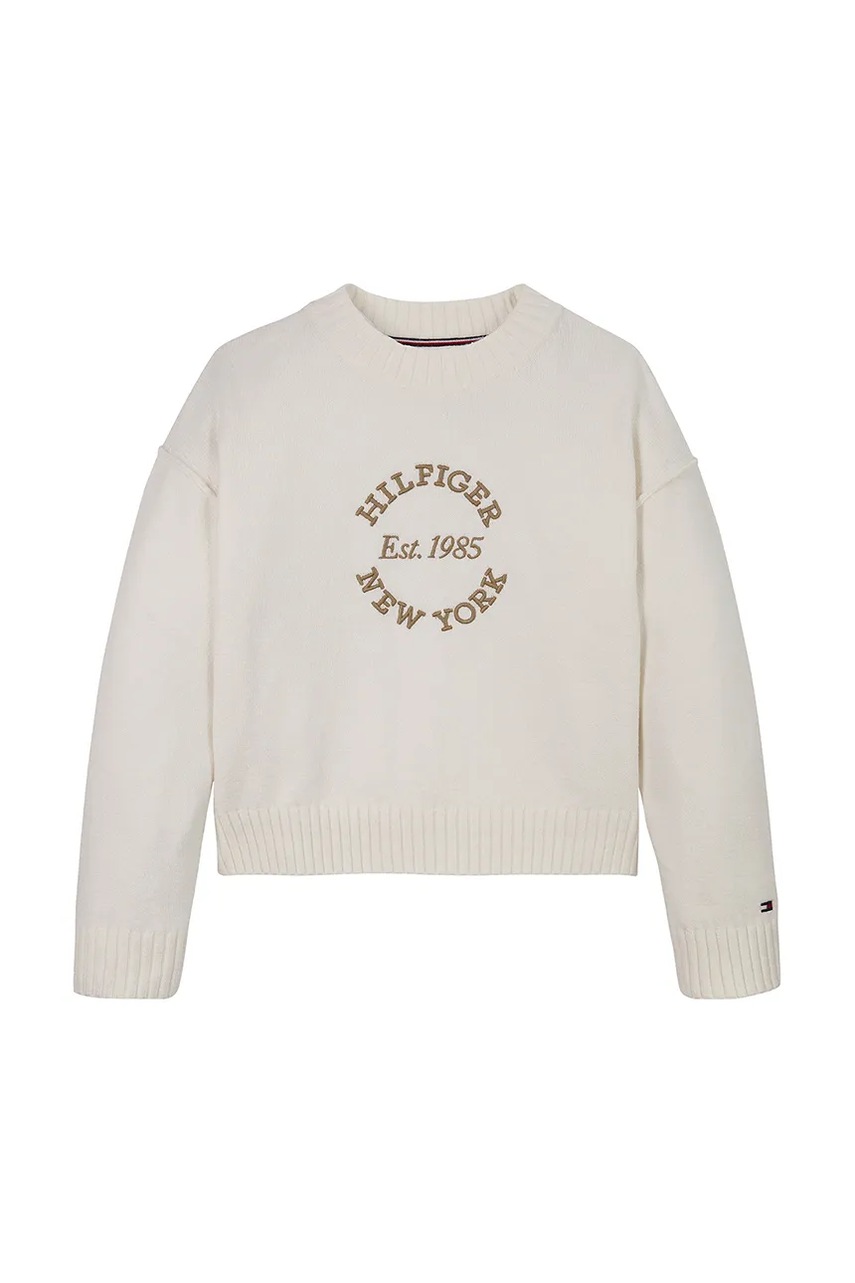 Детский свитер Tommy Hilfiger цвет бежевый KG0KG08513 Детский свитер Tommy Hilfiger цвет бежевый KG0KG08513