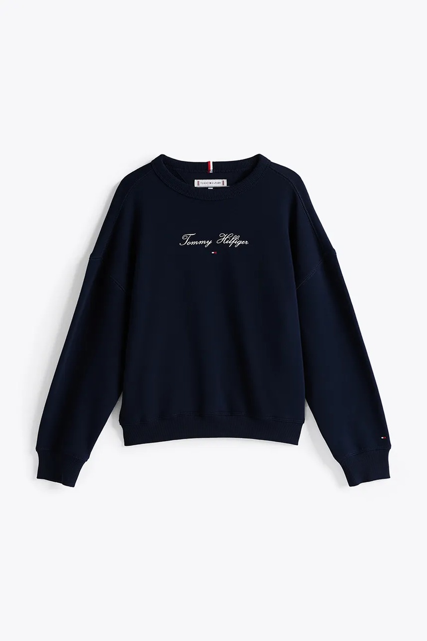 Детская кофта Tommy Hilfiger цвет синий с аппликацией KG0KG08317 Детская кофта Tommy Hilfiger цвет синий с аппликацией KG0KG08317
