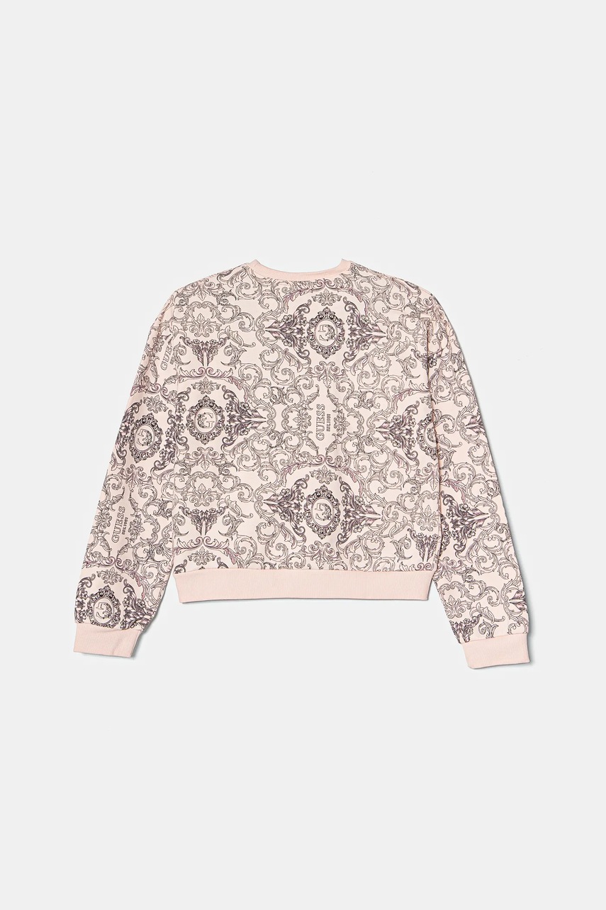 Дитяча бавовняна кофта Guess колір рожевий візерунок J5RQ06 KA6R4