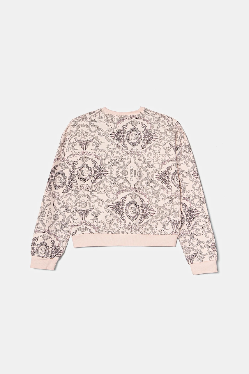 Дитяча бавовняна кофта Guess колір рожевий візерунок J5RQ06 KA6R4 Дитяча бавовняна кофта Guess колір рожевий візерунок J5RQ06 KA6R4