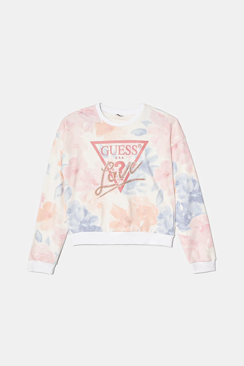 

Детски памучен суичър Guess в синьо с десен J5RQ06 KA6R4, Син