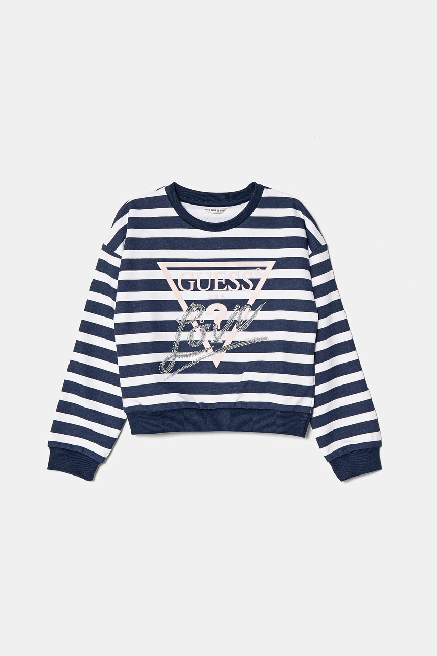 

Детски памучен суичър Guess в синьо с десен J5RQ06 KA6R4, Син