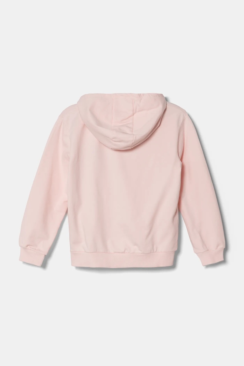 Детская хлопковая кофта Guess цвет розовый с капюшоном с аппликацией J5RQ09 KAD74