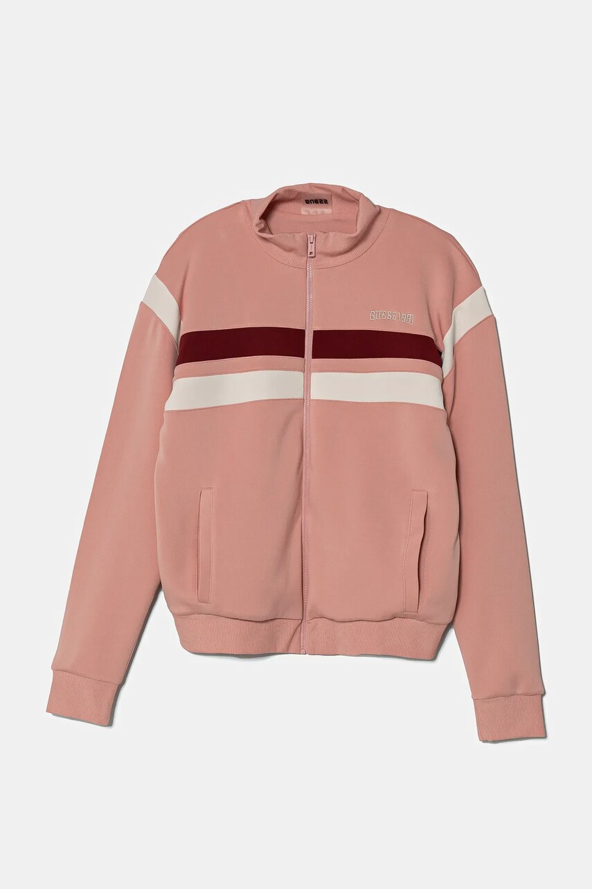Levně Dětská mikina Guess růžová barva, vzorovaná, J5RQ10 KCO72