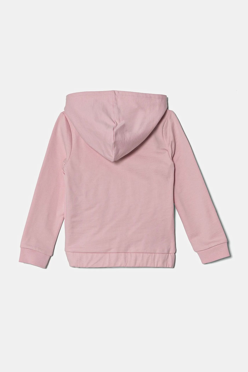 Детская хлопковая кофта Guess цвет розовый с капюшоном с аппликацией K5RQ02 KA6R4