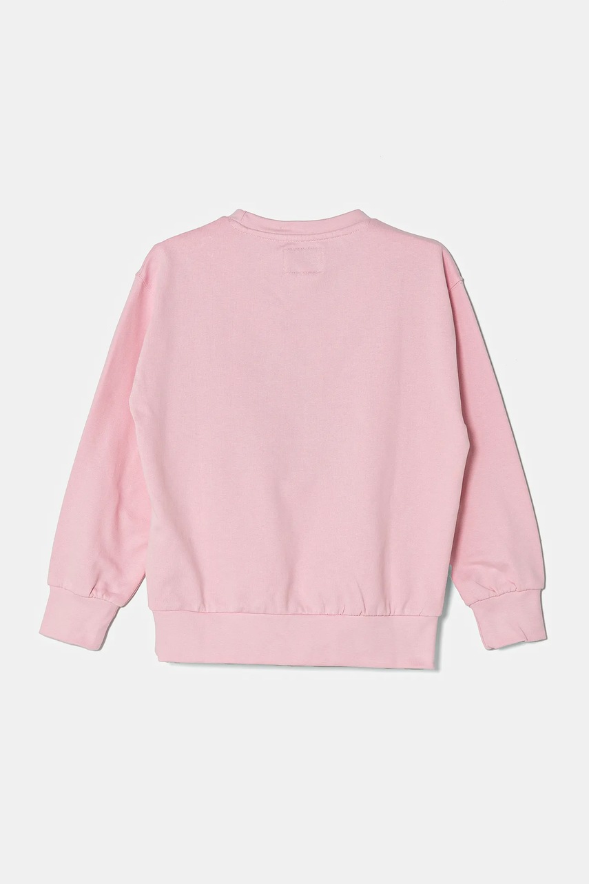 Детская хлопковая кофта Guess цвет розовый с аппликацией H5RJ01 KAD74