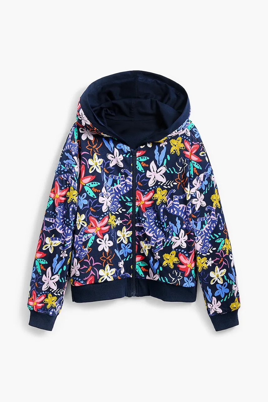 Детская двостороння кофта Desigual цвет синий с капюшоном узор 25SGSK02 Детская двостороння кофта Desigual цвет синий с капюшоном узор 25SGSK02