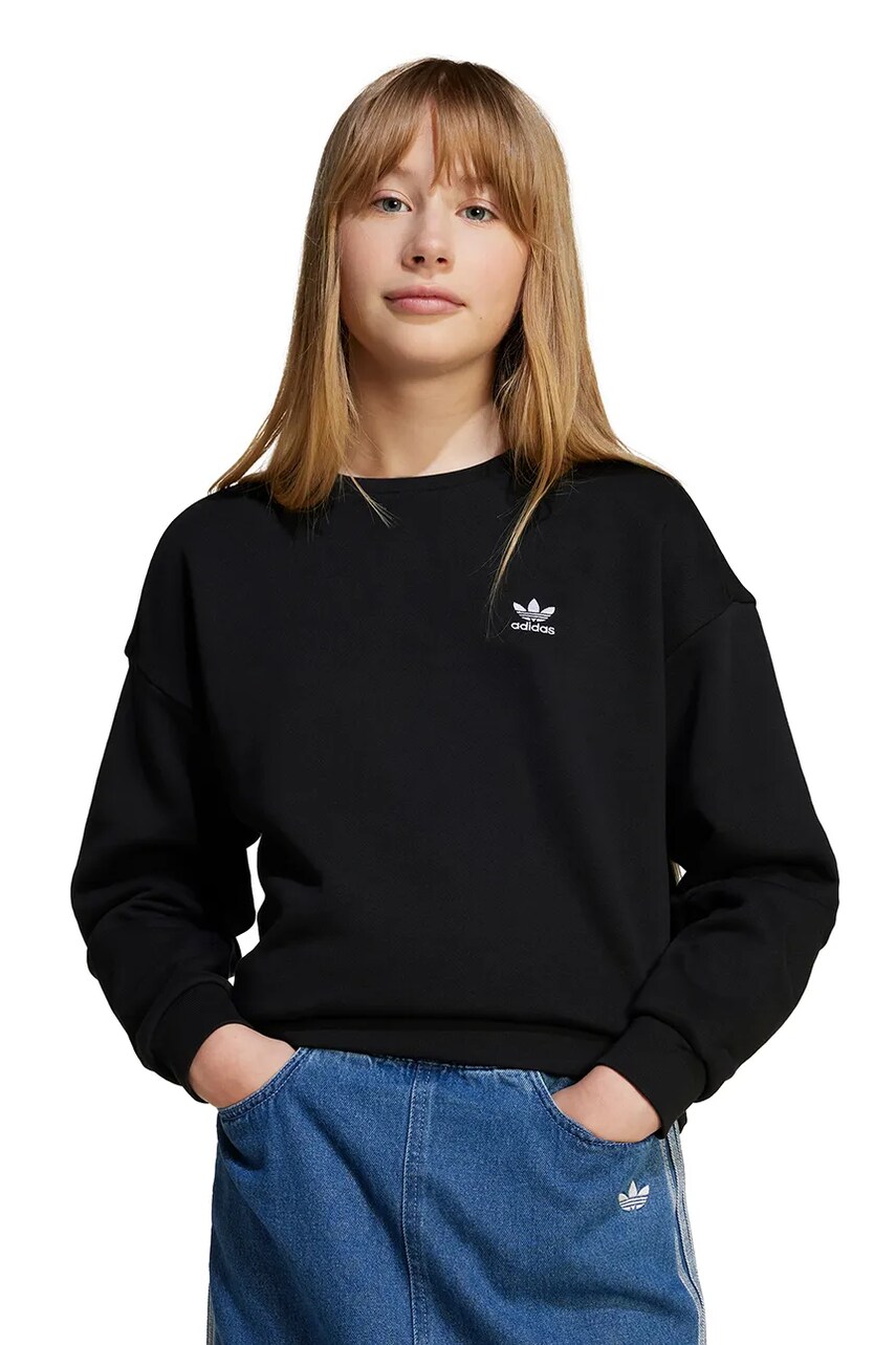 adidas Originals hanorac de bumbac culoarea negru, neted, JC5668