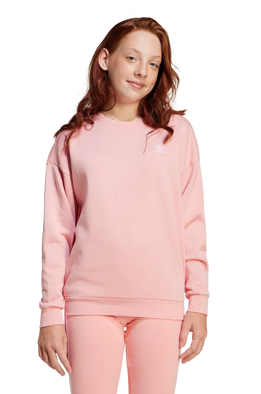 adidas Originals bluza copii culoarea portocaliu, neted, JI5819