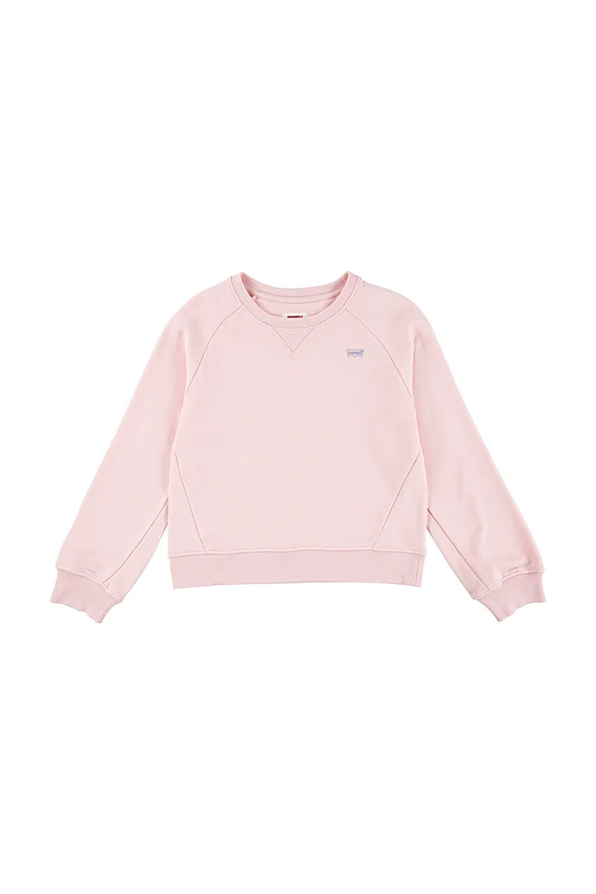Levně Dětská mikina Levi's LEVIS HD SILICONE BATWING růžová barva, hladká, 4EM191