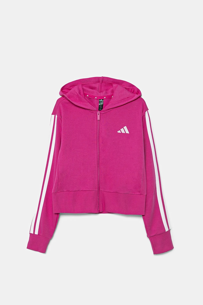 adidas bluza copii culoarea roz, cu glugă, cu imprimeu, JD8165 adidas bluza copii culoarea roz, cu glugă, cu imprimeu, JD8165