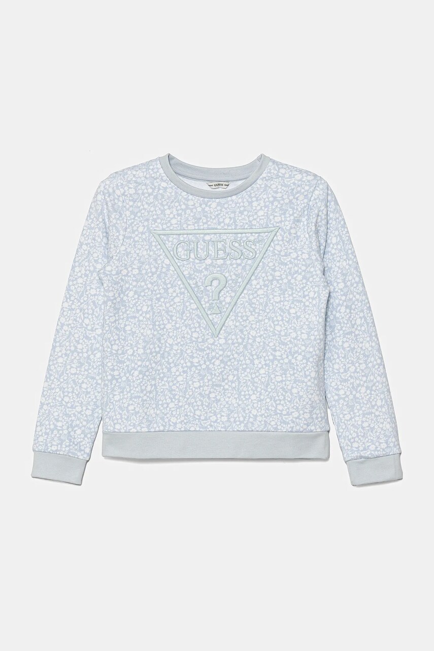 Levně Dětská bavlněná mikina Guess modrá barva, vzorovaná, J5GQ01 KA6R4