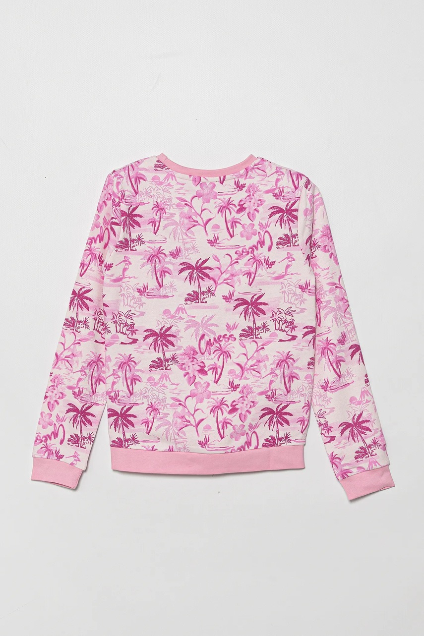 Детская хлопковая кофта Guess цвет розовый узор J5GQ01 KA6R4