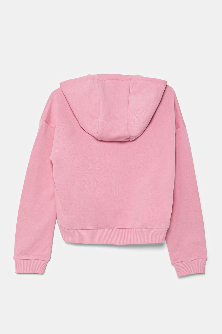Дитяча бавовняна кофта Guess колір рожевий з капюшоном з аплікацією J5GQ07 KCRP0