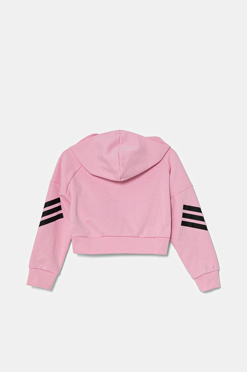 Детская кофта adidas цвет розовый с капюшоном с принтом JD1300 Детская кофта adidas цвет розовый с капюшоном с принтом JD1300