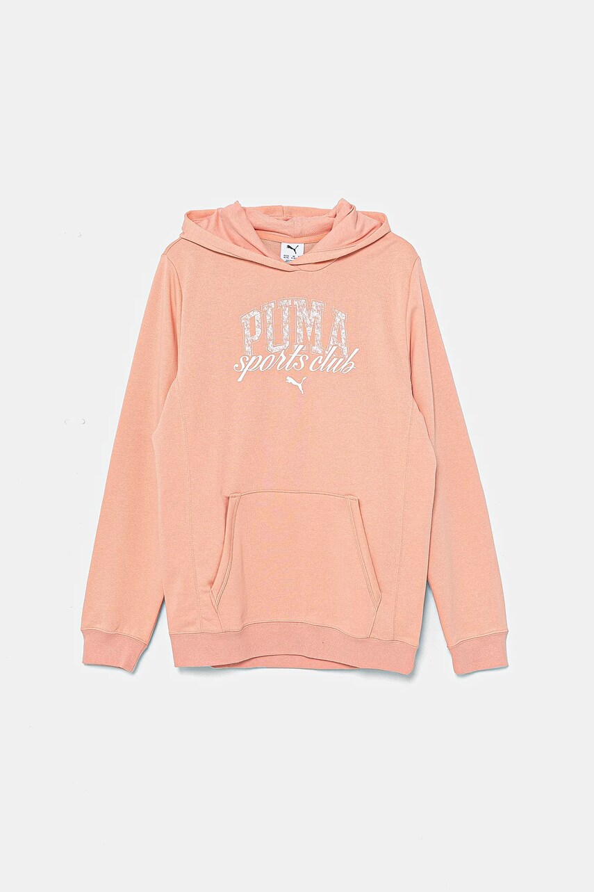 Puma bluza copii CLASS Hoodie TR culoarea portocaliu, cu gluga, cu imprimeu, 685829