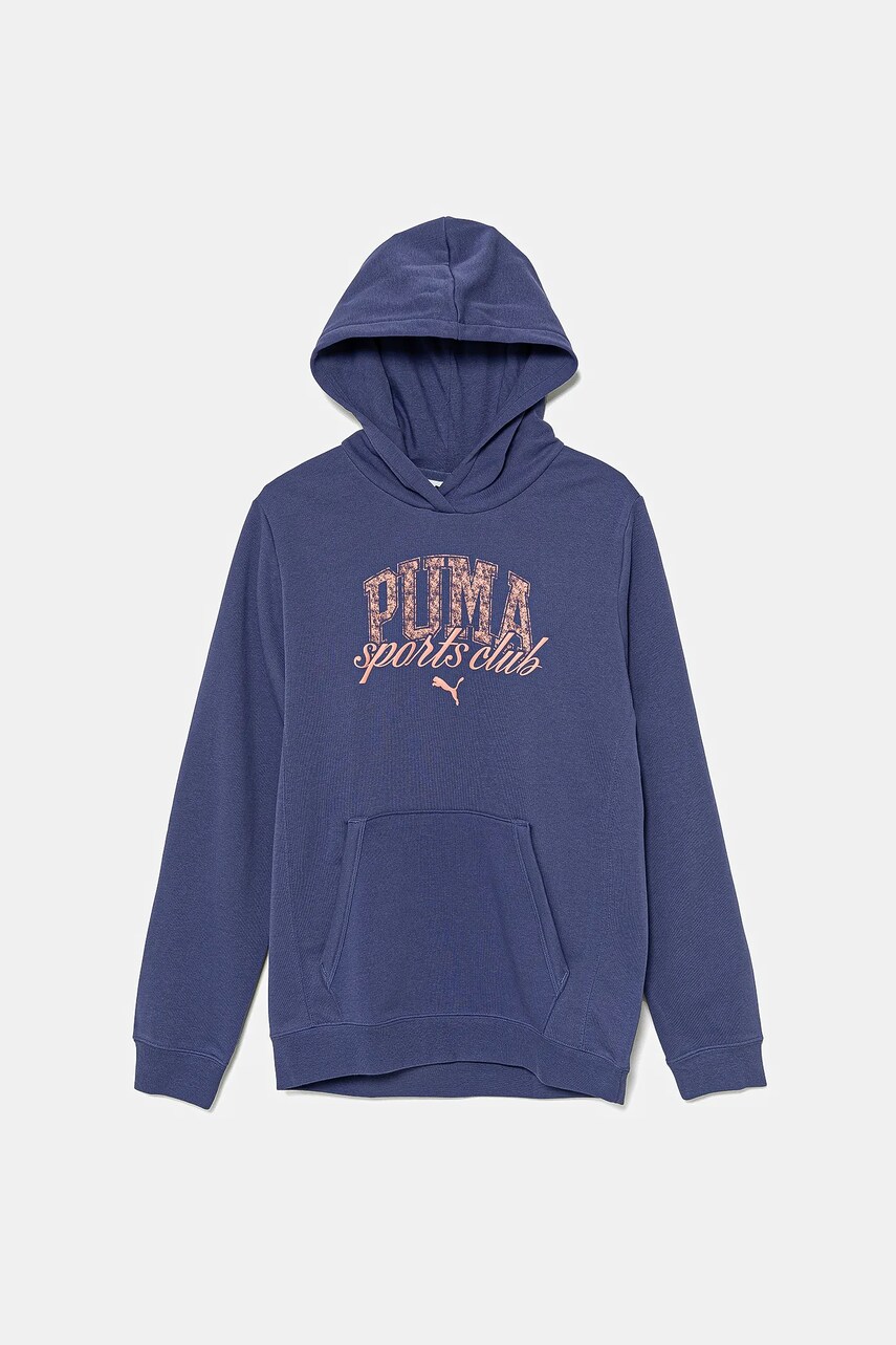 Puma bluza copii CLASS Hoodie TR culoarea violet, cu glugă, cu imprimeu, 685829