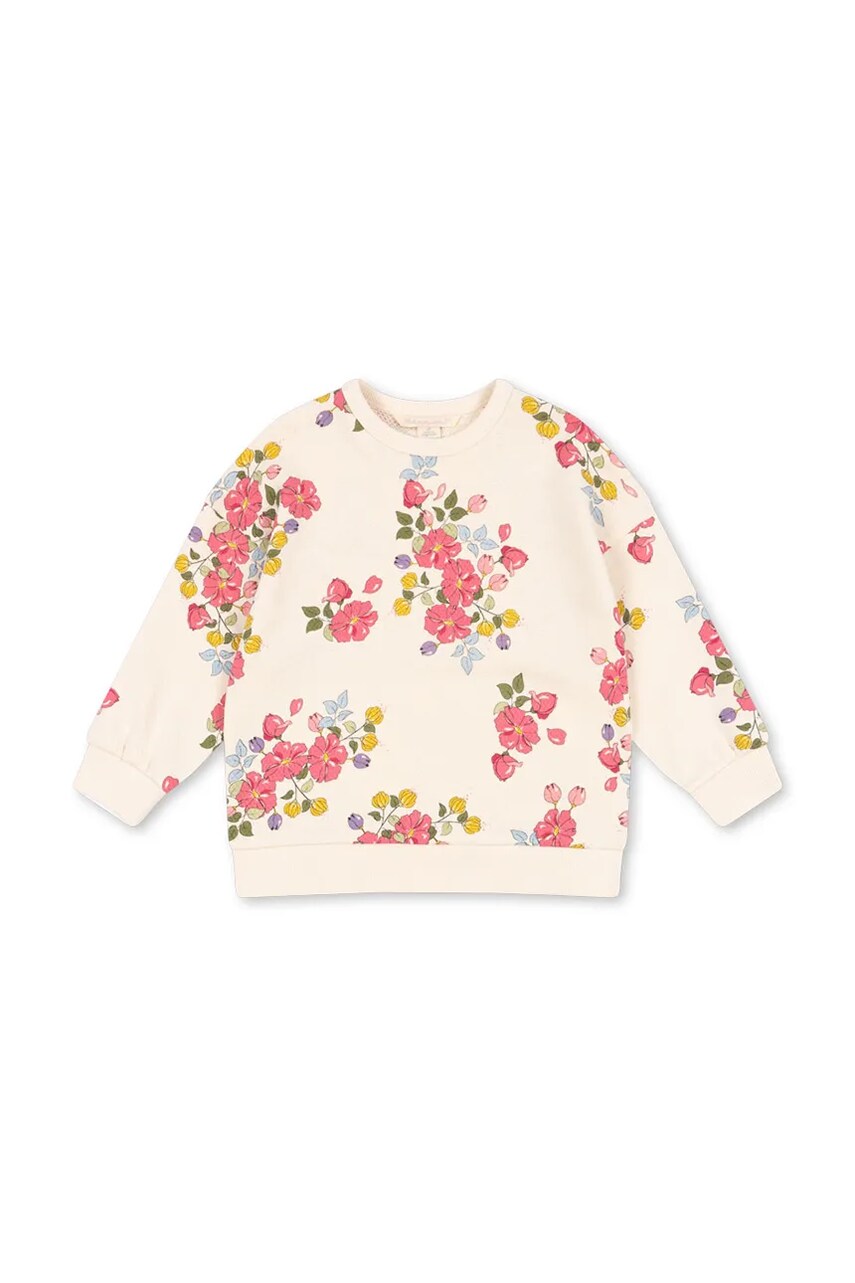 Konges Sløjd hanorac de bumbac pentru copii LOUPY LOU SWEAT SHIRT GOTS culoarea bej, modelator, KS102706