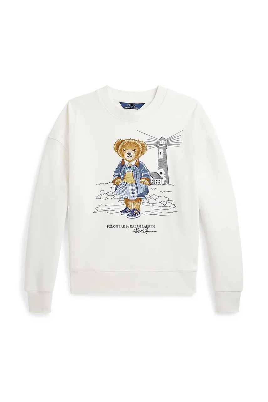 Levně Dětská mikina Polo Ralph Lauren bílá barva, s potiskem, 313965156001