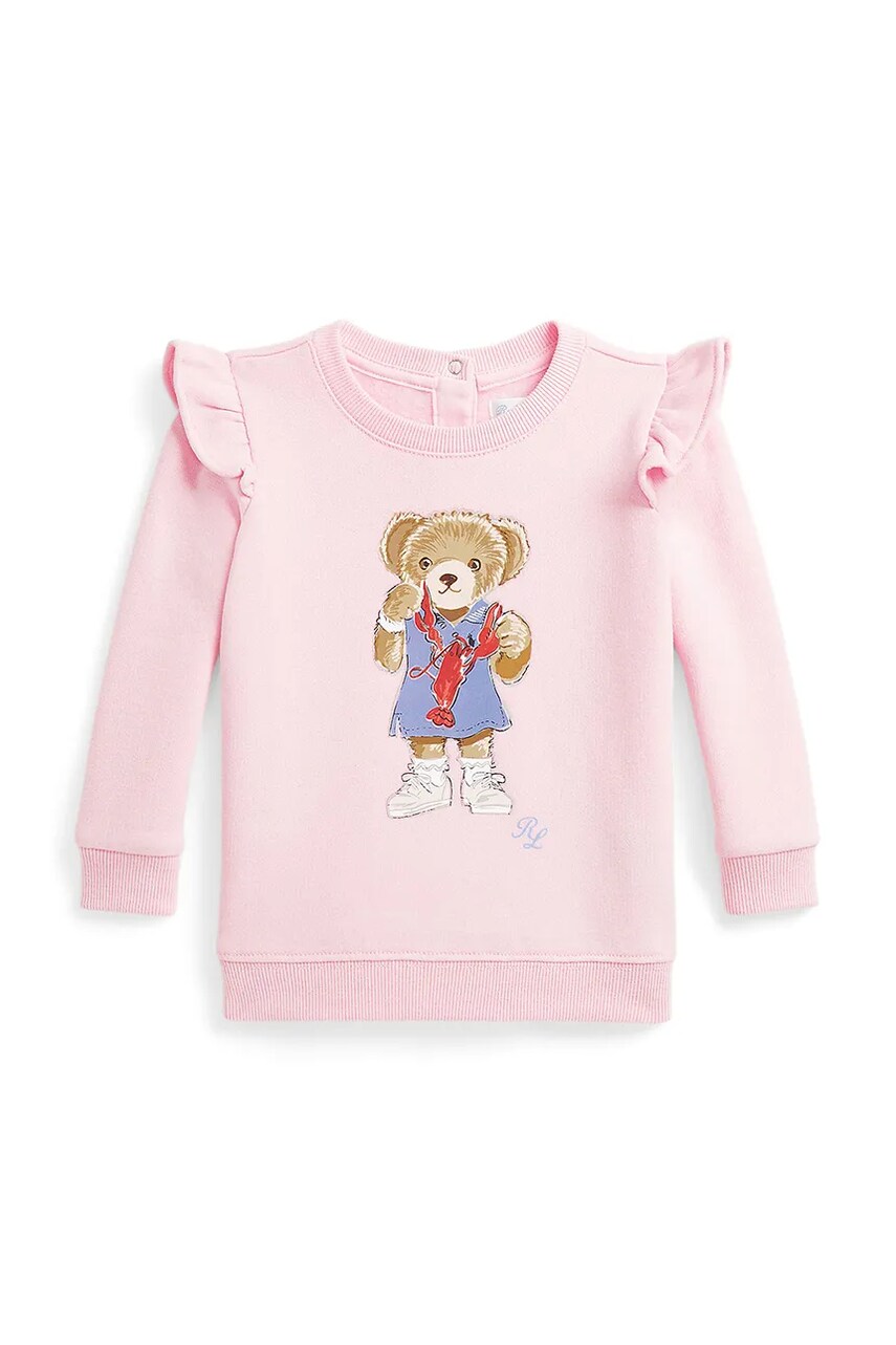 Levně Kojenecká mikina Polo Ralph Lauren růžová barva, s potiskem, 310974164001