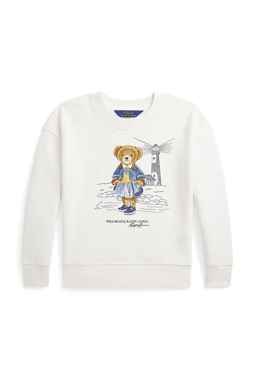 Levně Dětská mikina Polo Ralph Lauren bílá barva, s potiskem, 312965156001