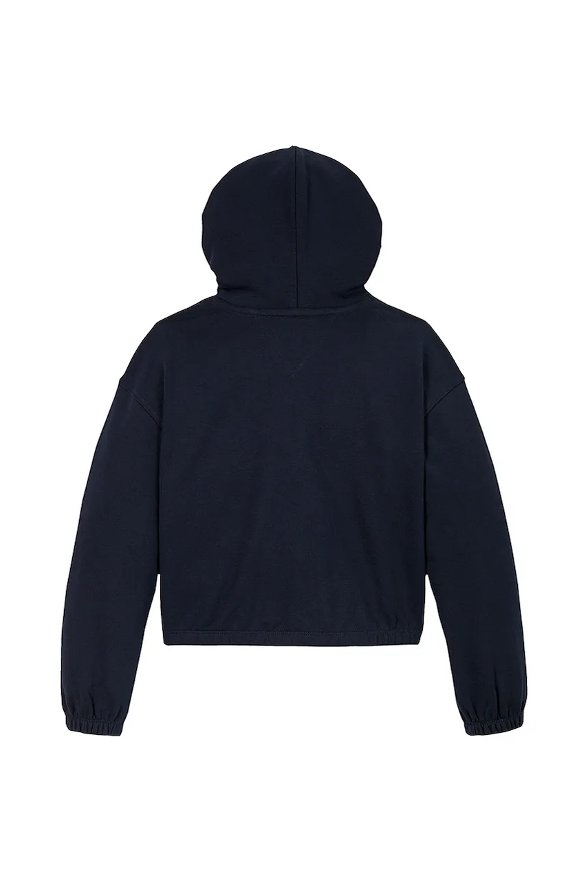 Детская кофта Tommy Hilfiger цвет синий с капюшоном с аппликацией KG0KG08558 Детская кофта Tommy Hilfiger цвет синий с капюшоном с аппликацией KG0KG08558