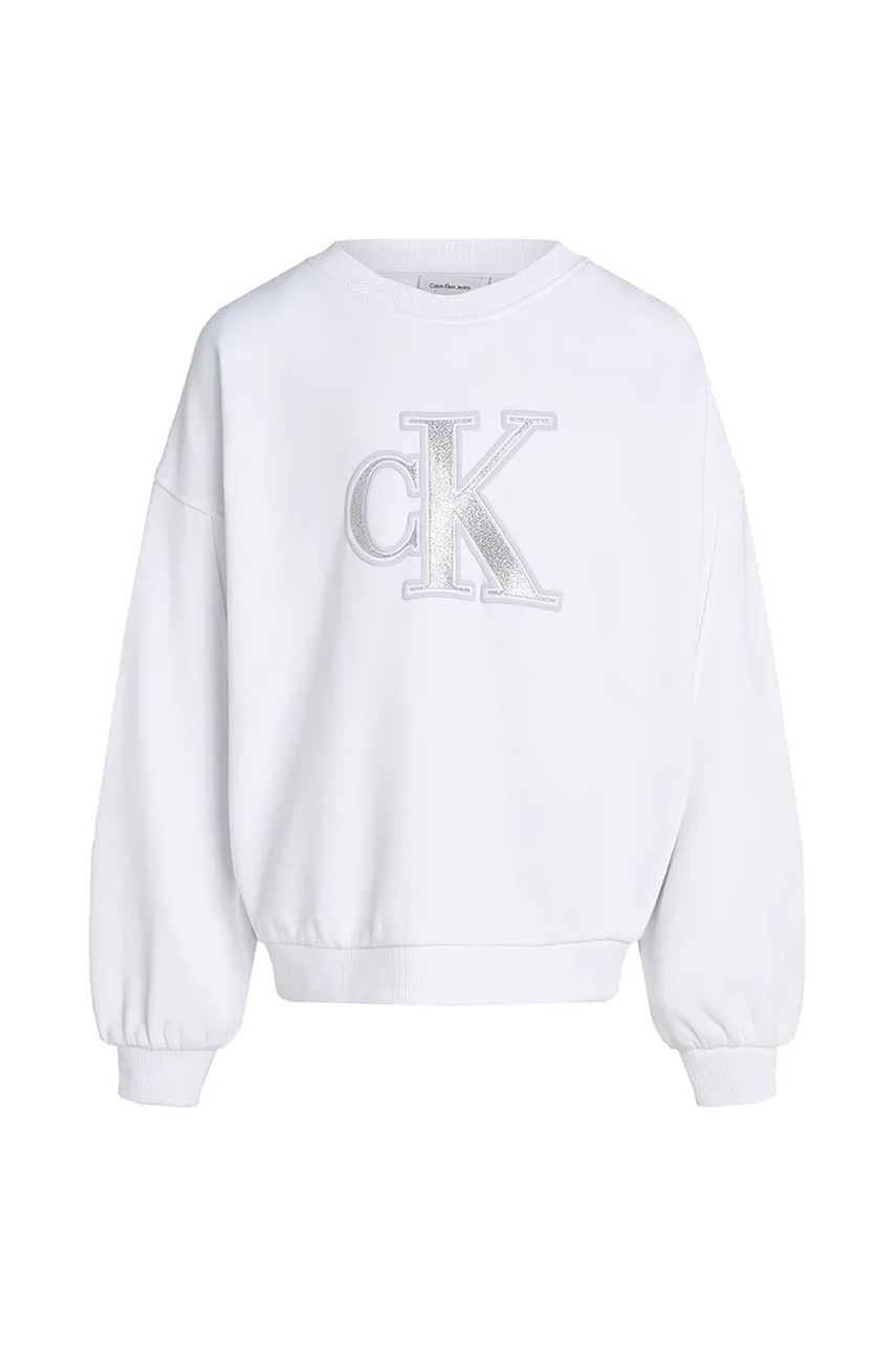 Детская кофта Calvin Klein Jeans цвет белый с аппликацией IG0IG02849 Детская кофта Calvin Klein Jeans цвет белый с аппликацией IG0IG02849
