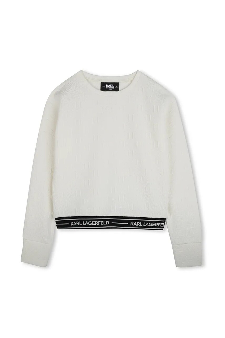 Karl Lagerfeld bluza copii culoarea bej, neted, Z30471