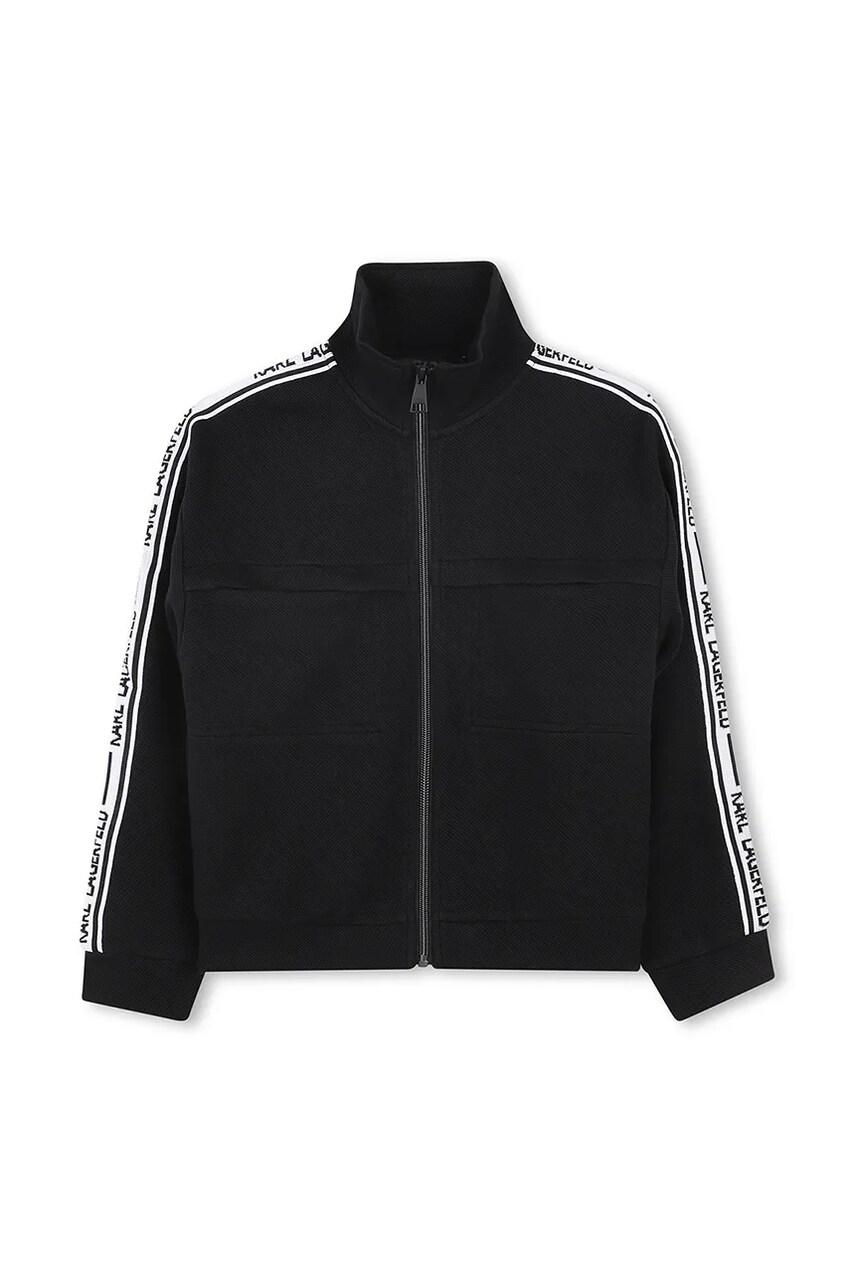 Karl Lagerfeld bluza copii culoarea negru, cu imprimeu, Z30483