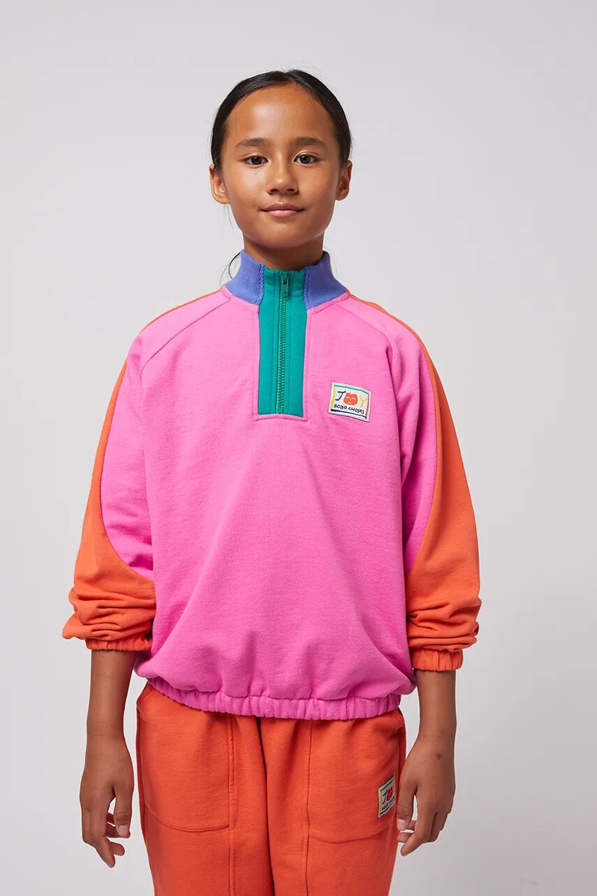 Levně Dětská mikina Bobo Choses Smiling růžová barva, hladká, 125AC047