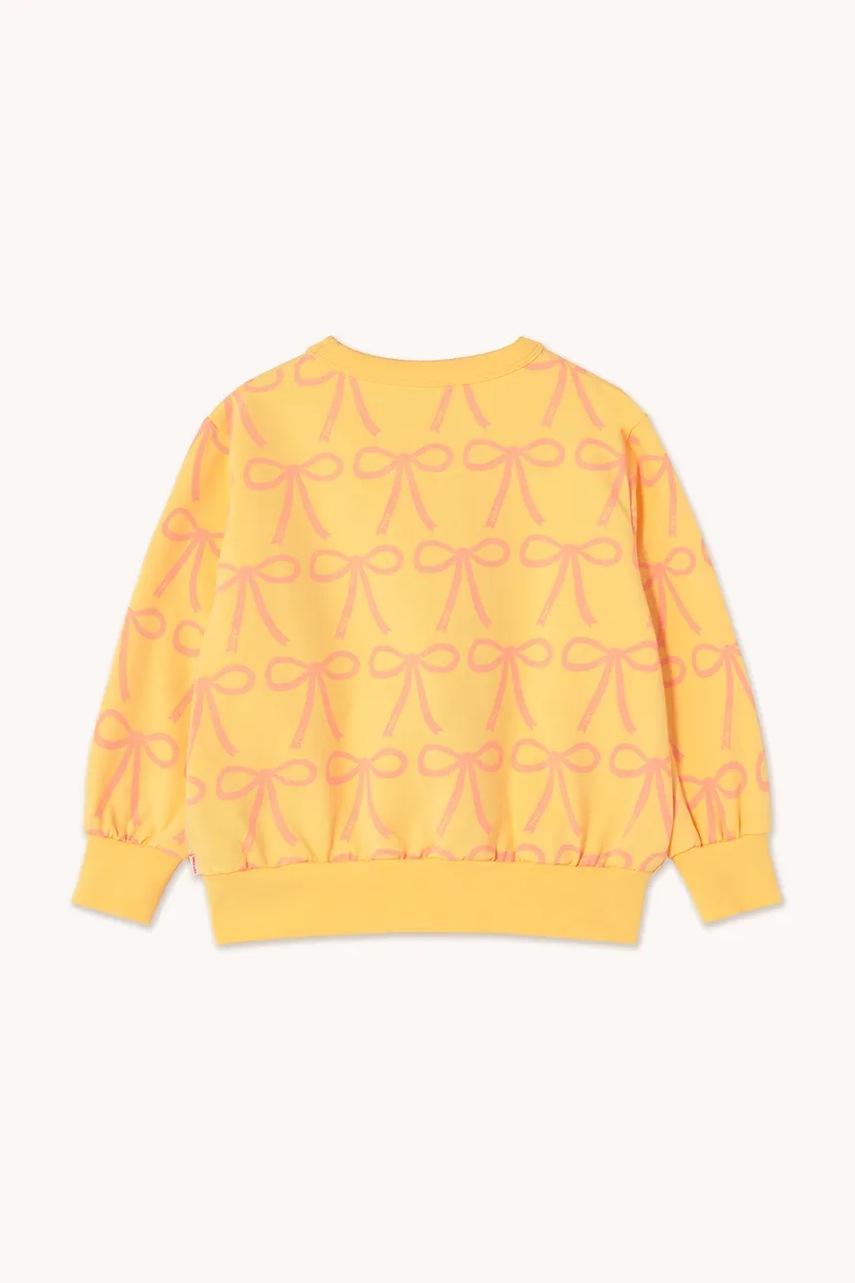 Дитяча кофта Tinycottons BOWS SWEATSHIRT колір жовтий візерунок SS25-056