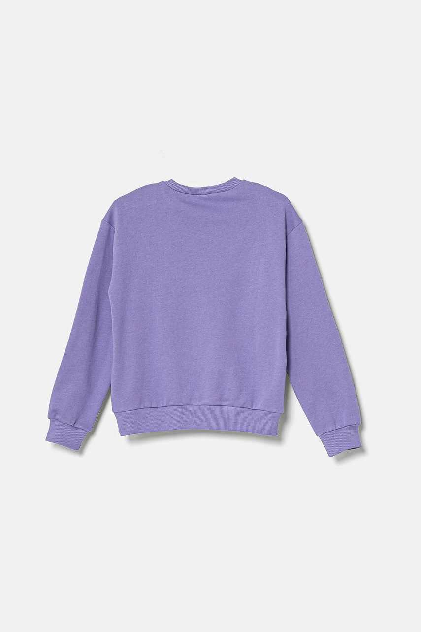 Детская хлопковая кофта United Colors of Benetton цвет фиолетовый с принтом 3J68C10MX