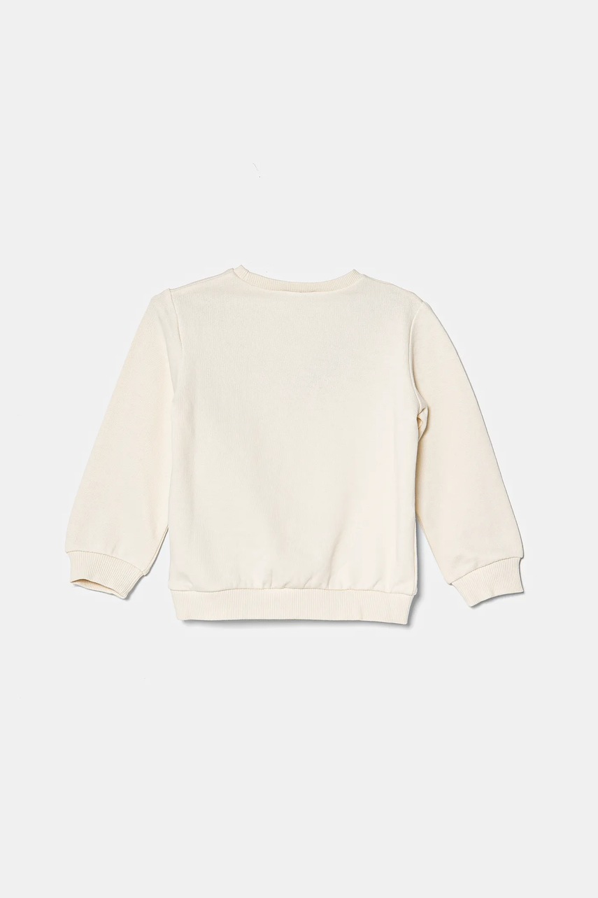Детская хлопковая кофта United Colors of Benetton цвет бежевый с аппликацией 3J68G10J0 Детская хлопковая кофта United Colors of Benetton цвет бежевый с аппликацией 3J68G10J0